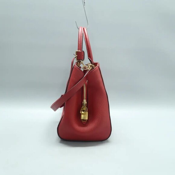 Louis Vuitton Montaigne MM Red Monogram Leather Satchel 1434-010525 - Picture 2 of 12